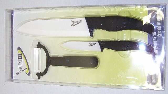 Nůž keramický 2 ks + škrabka