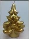 Svíčka vánoční stromek 14 x 10 cm - zlatý