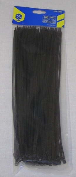 Páska stahovací 29 cm 100ks černá