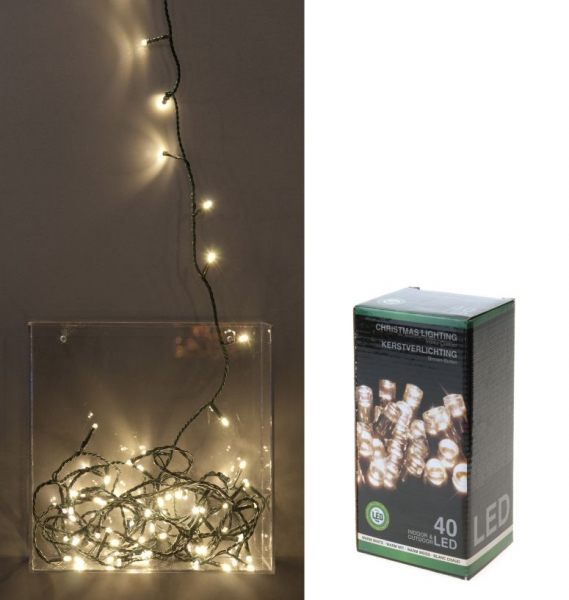 Světla vánoční 40 LED čiré, 3 metry