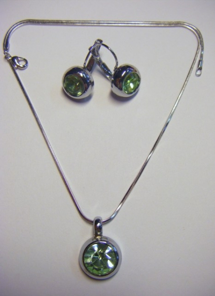 Sada - náhrdelník s náušnicemi Rhodium T029