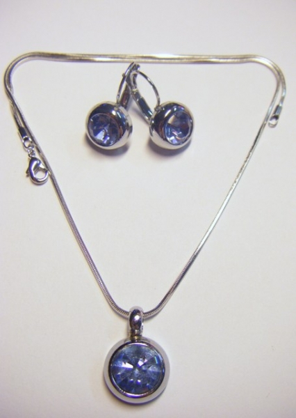 Sada - náhrdelník s náušnicemi Rhodium T031
