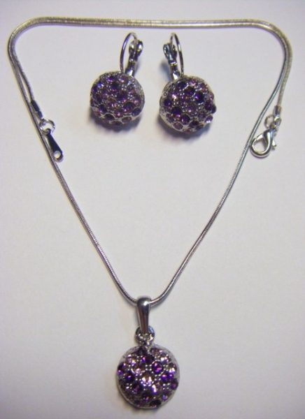 Sada - náhrdelník s náušnicemi Rhodium T033