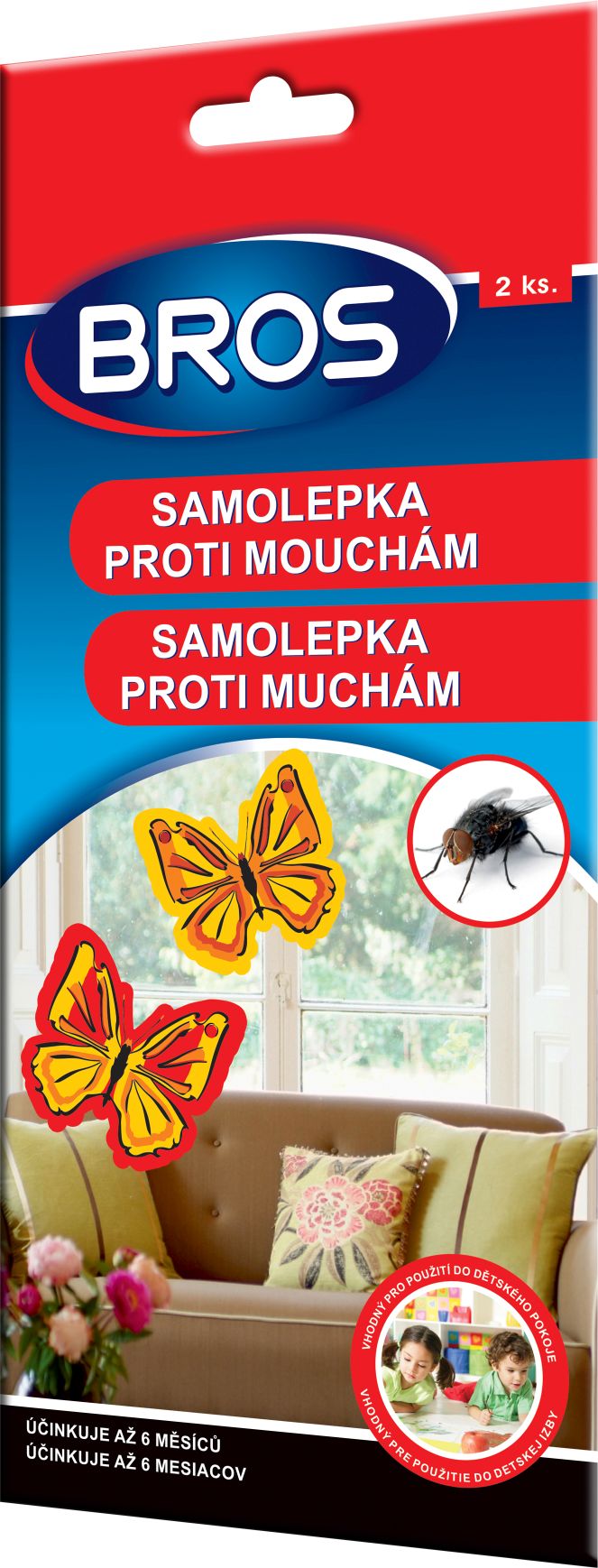 Mucholapka samolepka okenní dekorativní 2 ks BROS