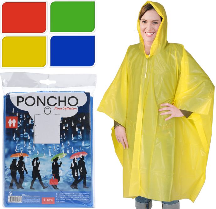 Pláštěnka poncho 130x120 cm mix barev PEVA