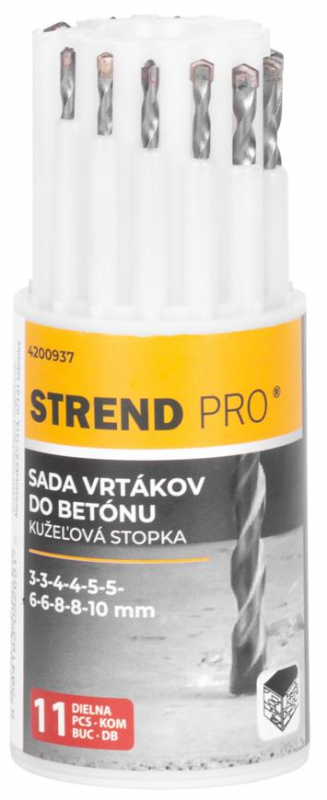 Vrtáky do betonu sada 11 ks (3 - 10 mm) Strend Pro