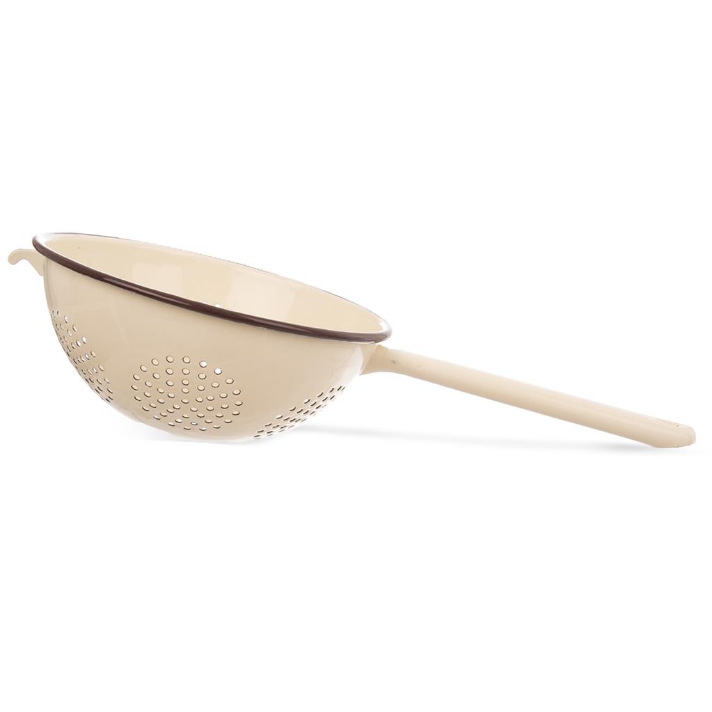 Cedník s rukojetí BROWN 22 cm smalt