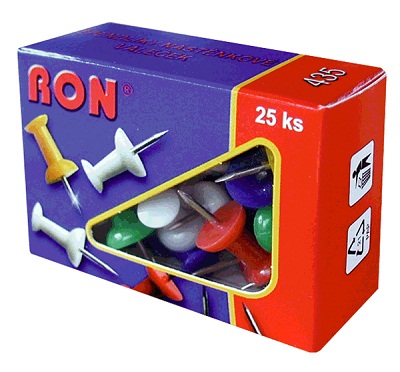 Špendlík nástěnkový 25 ks typ 435 váleček RON