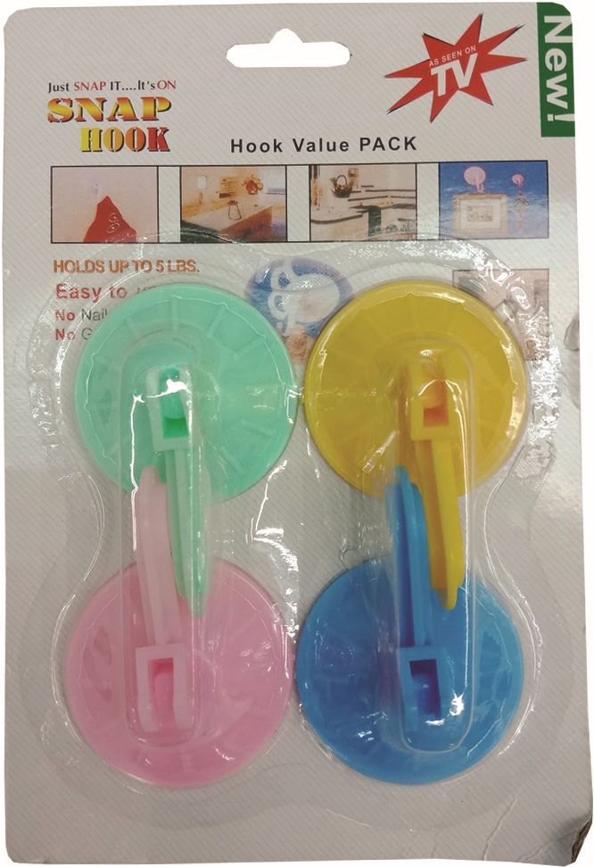 Háček s přísavkou páčka 4 ks 5,4 cm