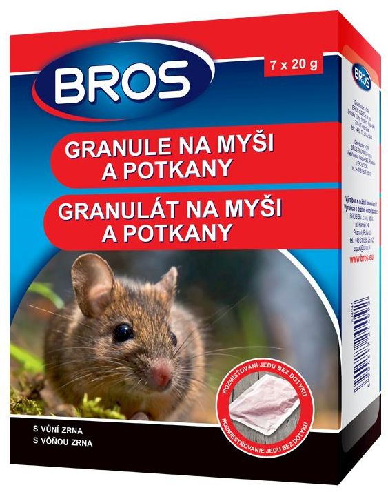 Návnada na hlodavce granule 7x20 g BROS