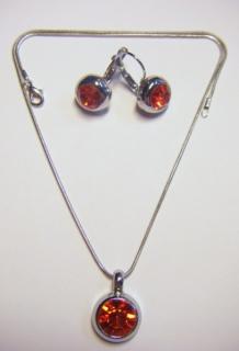 Sada - náhrdelník s náušnicemi Rhodium T03