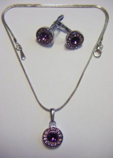Sada - náhrdelník s náušnicemi Rhodium T022