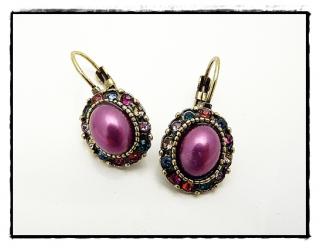 Náušnice Gothic fialová perleť