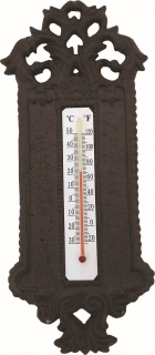 Teploměr v litinovém držáku 26,3x11,2x1 cm