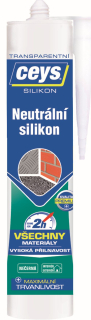 Silikon neutrální 280 ml transparentní Ceys