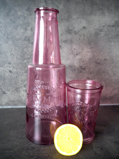 Karafa 800 ml se skleničkou 280 ml růžová