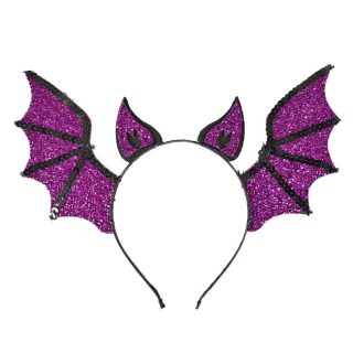 Čelenka netopýr fialová Halloween 