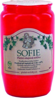 Svíčka hřbitovní olejová 150 g / 10 cm červená