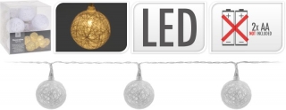 Světla vánoční malá 10 LED žárovek dekorační koule