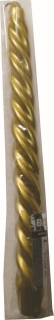 Svíčka točená 24 cm zlatá metalik