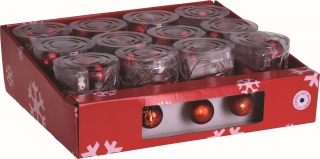 Světla vánoční 10 LED žárovek koule červené 4 cm