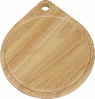 Prkénko kuchyňské 27,5x27,5x1,5 cm s drážkou kaučukové dřevo